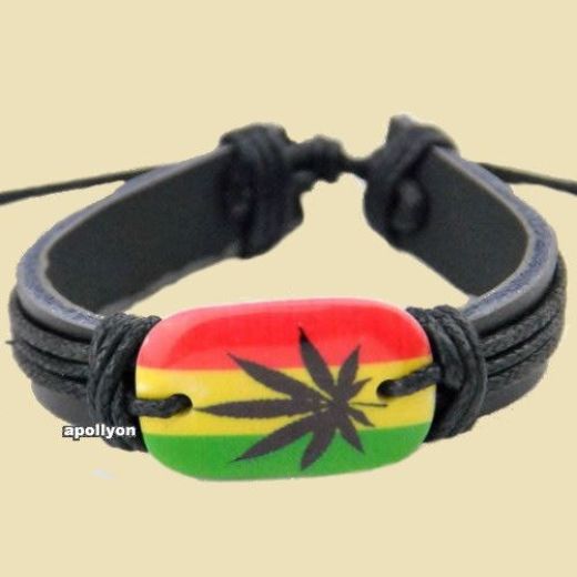 Armband Leer Rasta Wiet Armband Leer Rasta Wiet