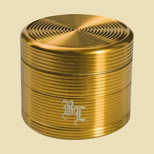 Black Leaf Grinder Ribbed Gold