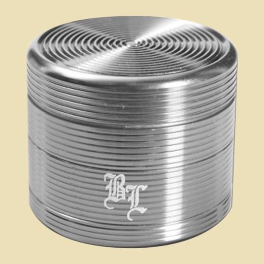 Black Leaf Grinder Ribbed Silver