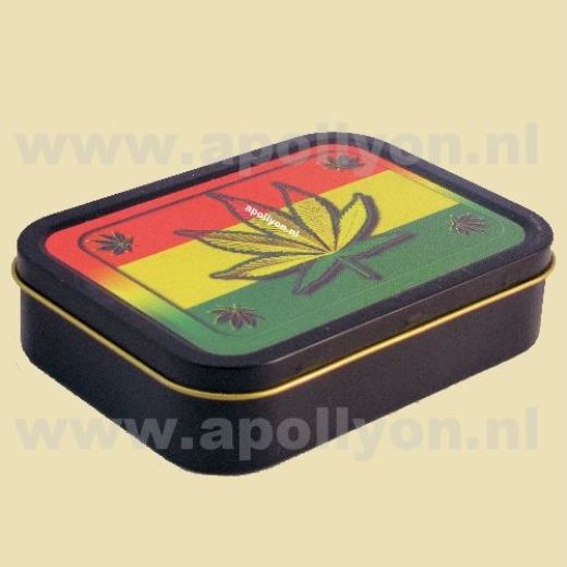Blikje Groot Rasta 5 Weed Leaves