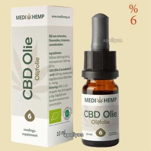 CBD Olijfolie MediHemp 6% CBD Olijfolie MediHemp 6%