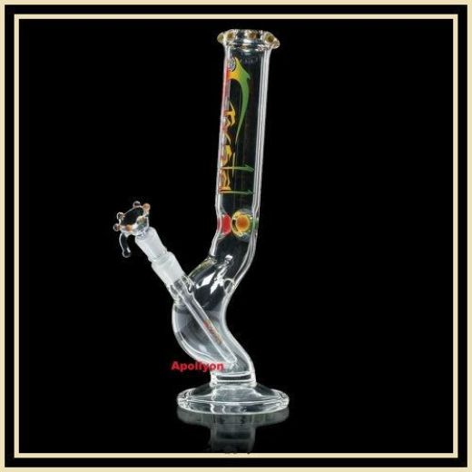 Crystal Bead Curve Rasta Bong Crystal Bead Curve Rasta Bong
