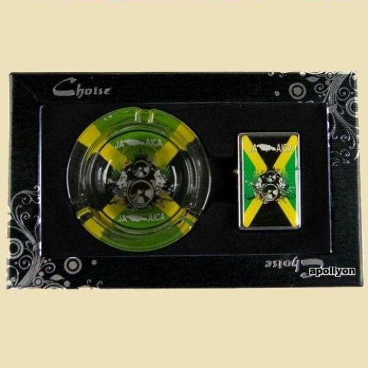 Giftset Jamaica Asbak Aansteker