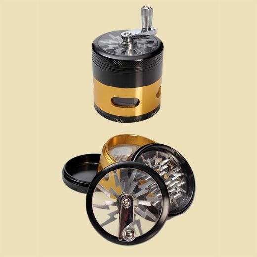 Grinder Molen 4 delig Aluminium Gold/Black Grinder Molen 4 delig Aluminium Gold/Black