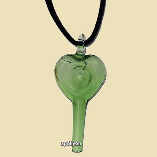 Ketting Pijp Groen Hart Ketting Pijp Groen Hart