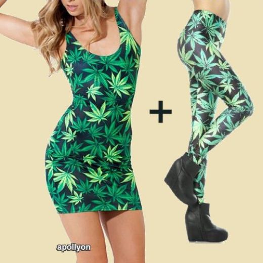 Marihuana Jurk Legging Combi Marihuana Jurk Legging Combi