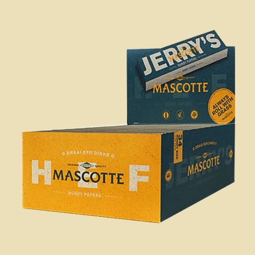 Mascotte Jerry's By Hef Doos 25x lange vloei en filtertips Mascotte Jerry's By Hef Doos 25x lange vloei en filtertips