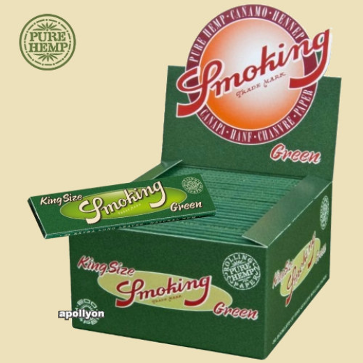 Hennep Vloei Smoking Green King Size Box