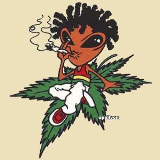 Sticker Blowende Rastaman Wietblad
