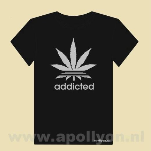 THC Shirt Addicted Zwart THC Shirt Addicted Zwart