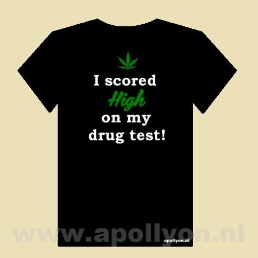 THC Shirt High Drug Test Zwart