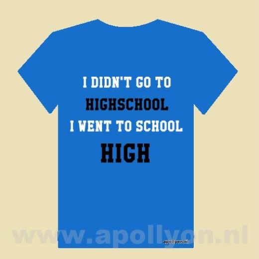 THC Shirt Highschool Blauw THC Shirt Highschool Blauw