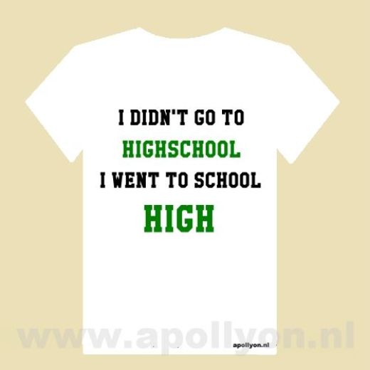 THC Shirt Highschool Wit THC Shirt Highschool Wit