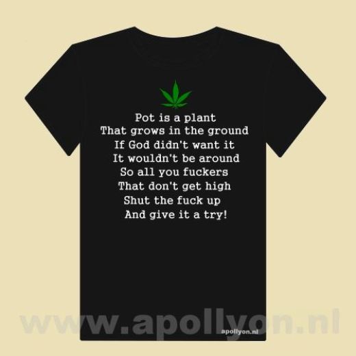 THC Shirt Pot is a Plant Zwart THC Shirt Pot is a Plant Zwart