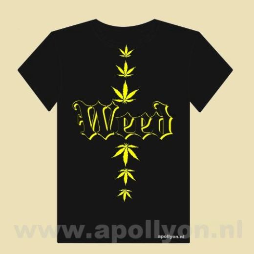 THC Shirt Weed Old Six Yellow Zwart THC Shirt Weed Old Six Yellow Zwart