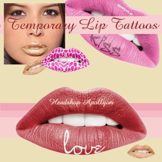 Tijdelijke Lip Tattoo Pink Giraffe Tijdelijke Lip Tattoo Pink Giraffe