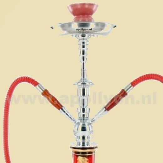 Waterpijp Shisha 2 Slangen Rood 42cm