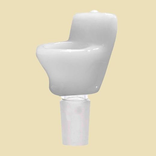 White Toilet Bong Glass Bowl 18mm