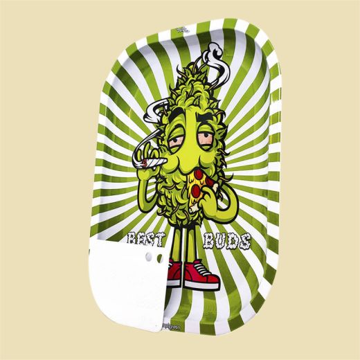 Best Buds Pizza Medium Metal Rolling Tray