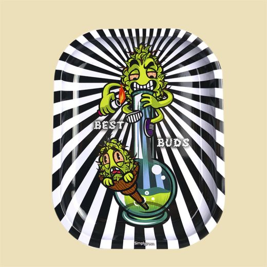 Best Buds Smoke Me Small Metal Rolling Tray Best Buds Smoke Me Small Metal Rolling Tray