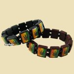 Armband Hout Rasta Wietblad