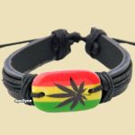 Armband Leer Rasta Wiet