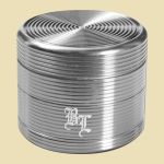 Black Leaf Grinder Ribbed Silver
