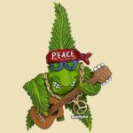 Magneet Cannabuds Gitaar Peace