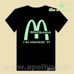 THC Shirt Mc Smoking Glow Zwart