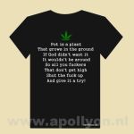 THC Shirt Pot is a Plant Zwart