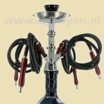 Waterpijp 4 Slangen zwart 57cm