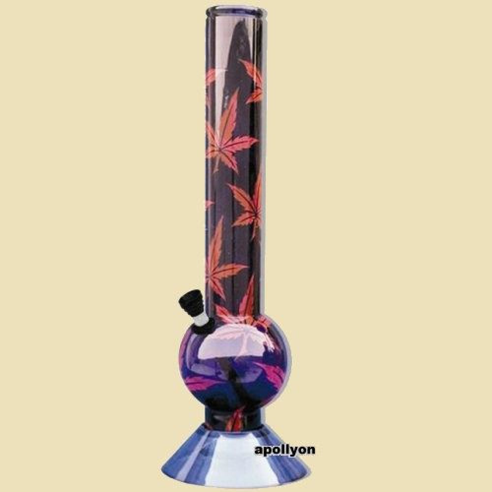 Acryl Bong Multi Weed Leaf Rood 42cm