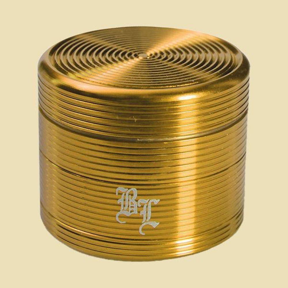 Black Leaf Grinder Ribbed Gold
