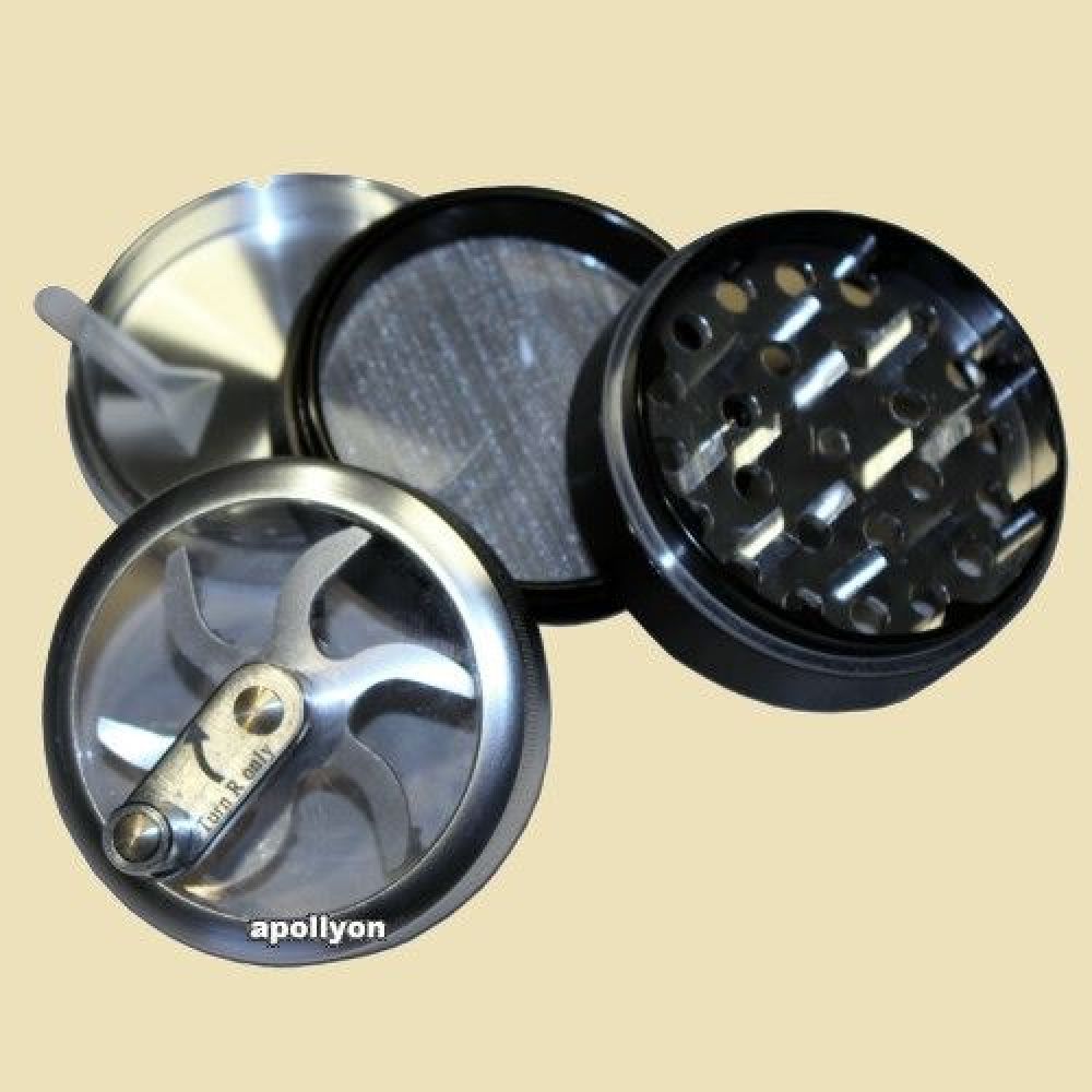 Crank Grinder Silver Black 4-delig