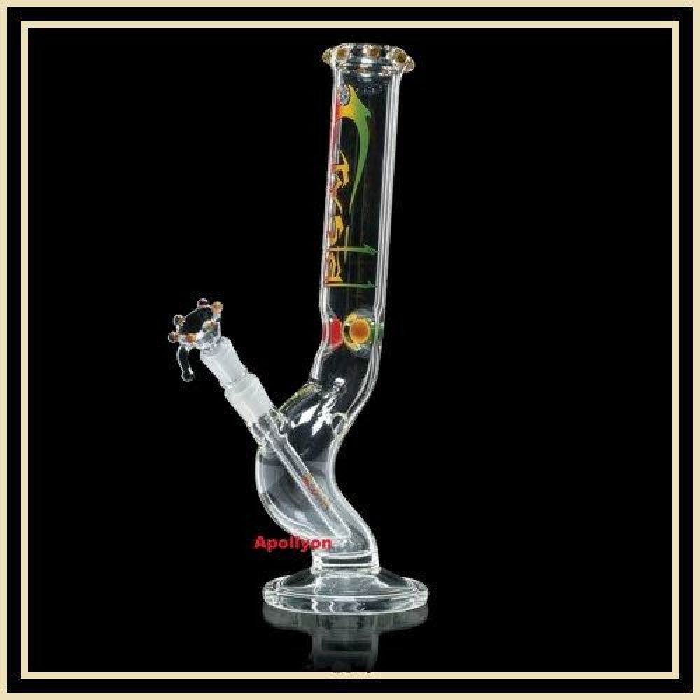 Crystal Bead Curve Rasta Bong