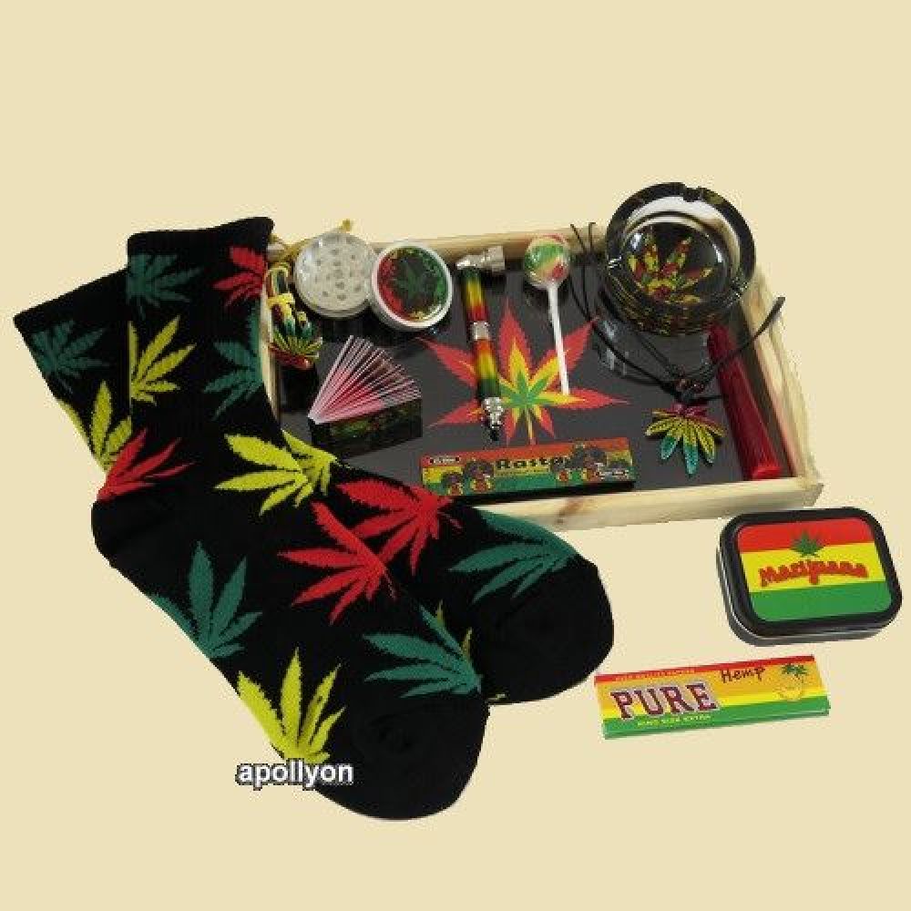 Geschenkset Rasta Weed Tray