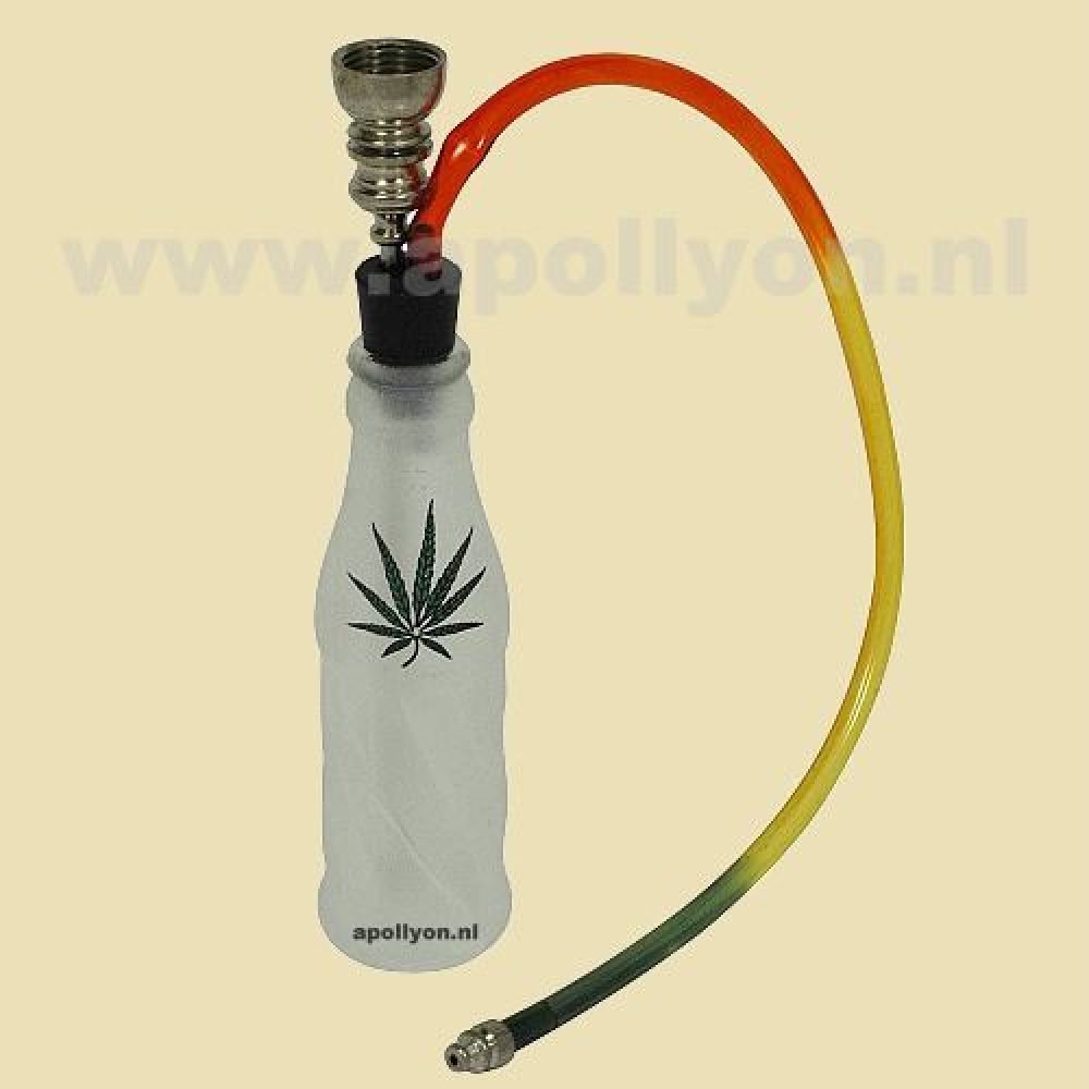 Glas Fles Wietblad 17cm