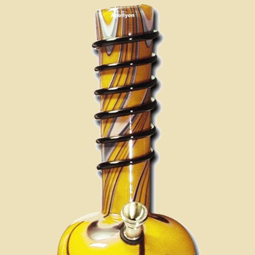 Glass Bong Coloured Yellow 21cm