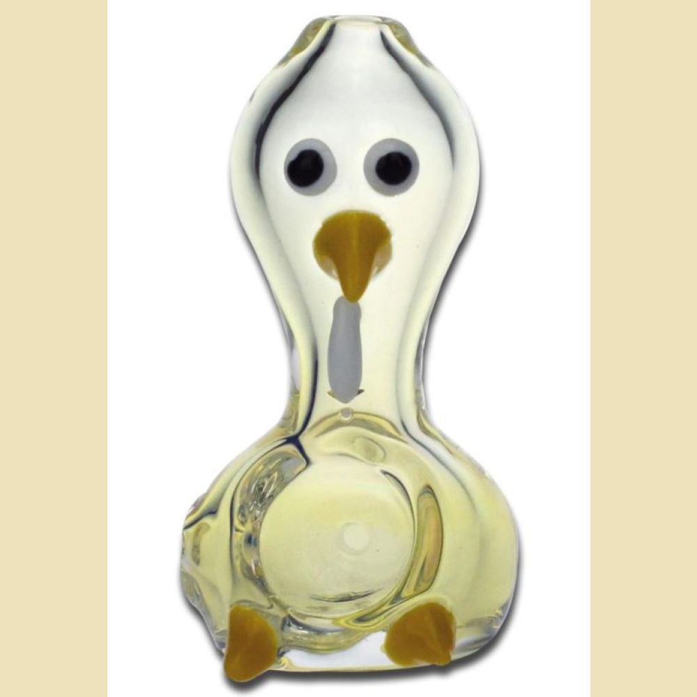 Glazen Pinguin Pijp Geel