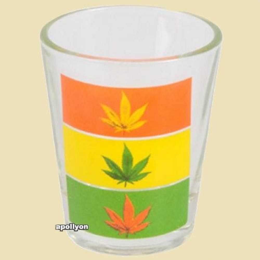 Glazen Shooter Rasta Wietblad