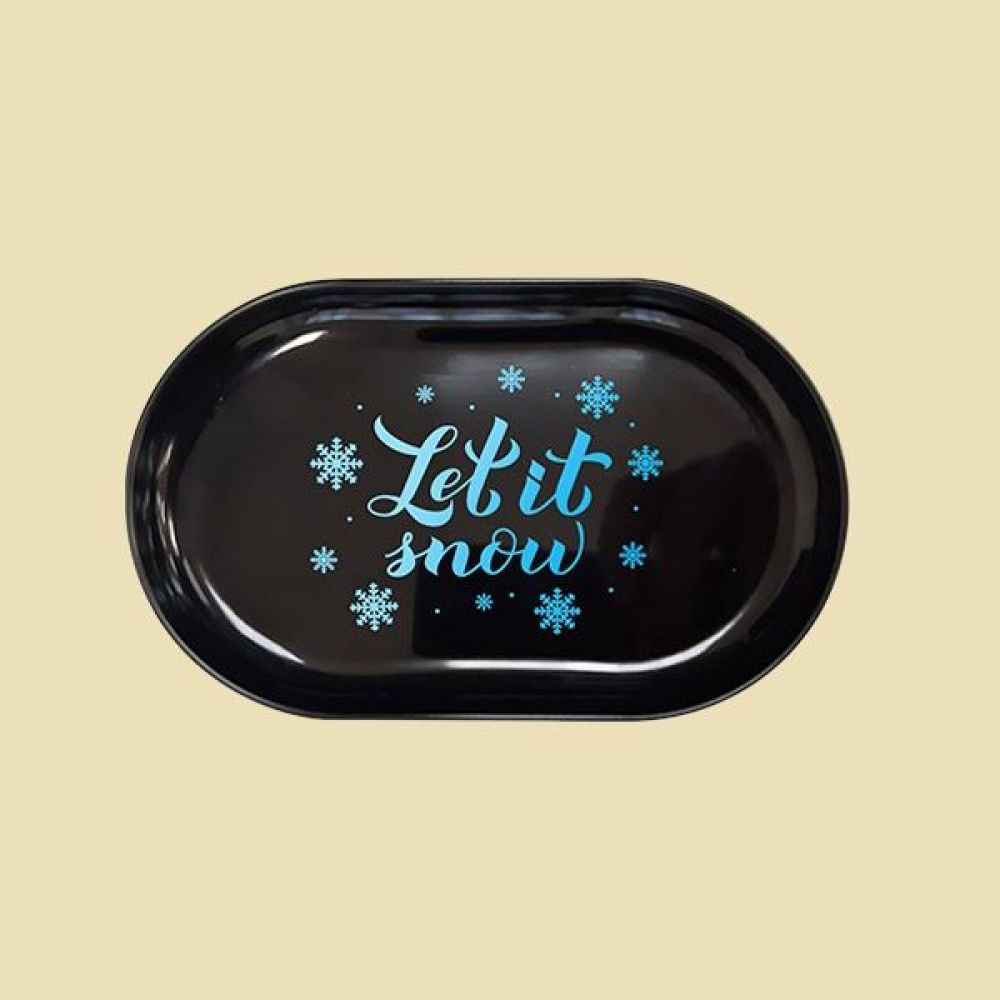 Metal Tray Snow 13 x 8cm