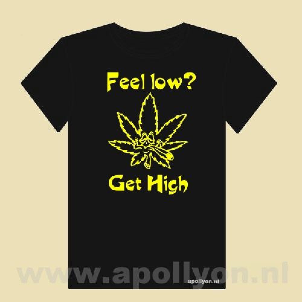 THC Shirt Feel Low Geel Zwart
