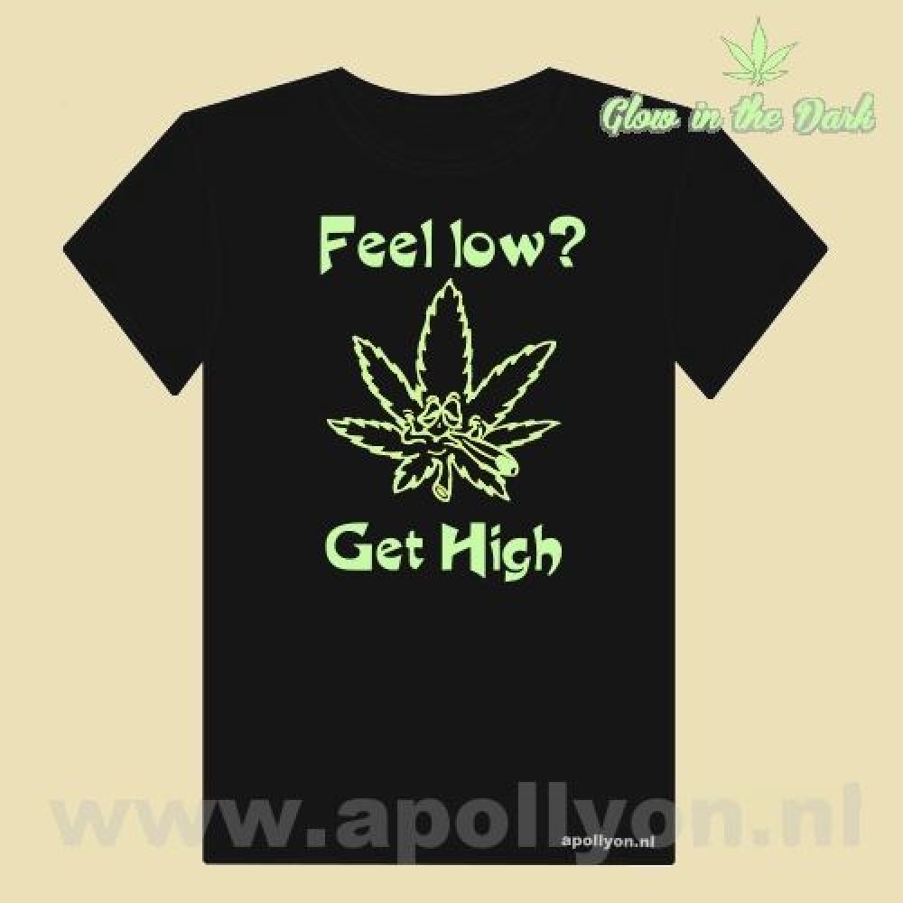 THC Shirt Feel Low Glow Zwart