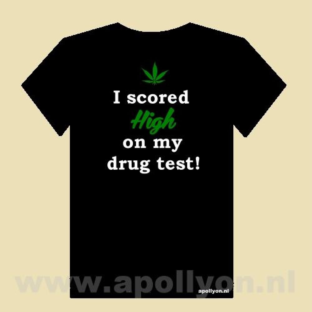 THC Shirt High Drug Test Zwart