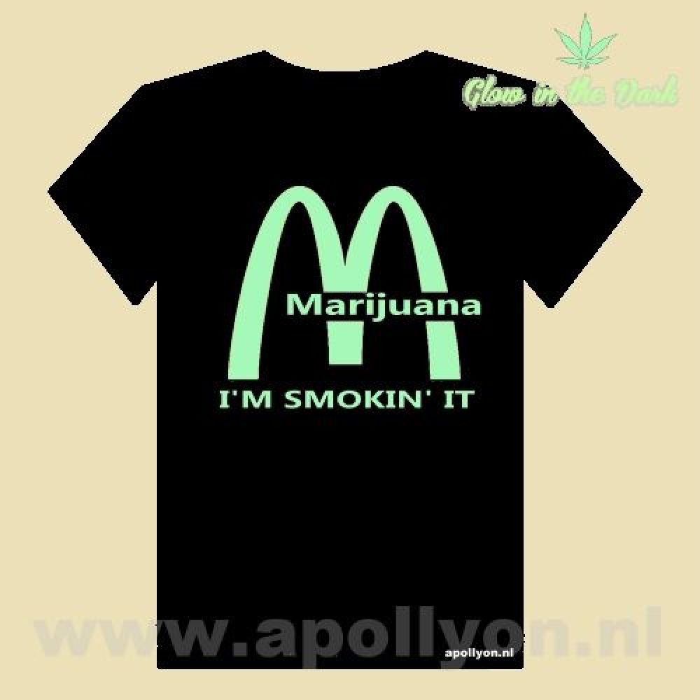 THC Shirt Mc Smoking Glow Zwart