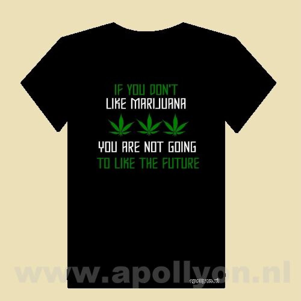 THC Shirt Weed Future Zwart